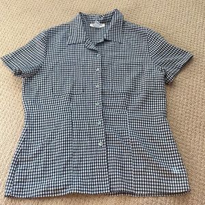 Talbots Checkered Short Sleeve Shirt